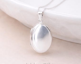 Personalised Sterling Silver Classic Oval Photo Locket Necklace
