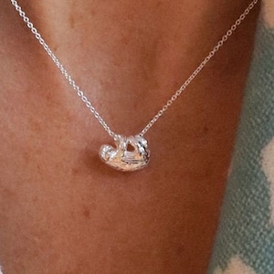 Sloth Necklace • Sterling Silver Sloth Charm on Chain • Personalised Cute Animal Jewellery • Slow Living Gift • Minimalist Sloth Pendant