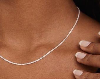 Sterling Silver 1.5mm Round Spiga Wheat Chain Necklace – 16in To 24in