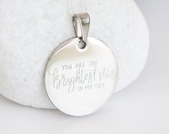 Personalised Sterling Silver Disc Necklace