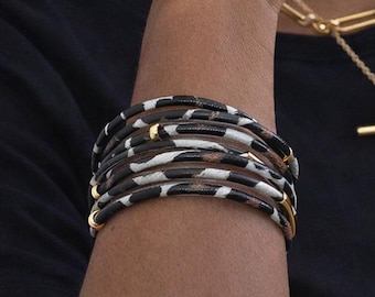 Gold Plated Animal Print Multistrand Bracelet