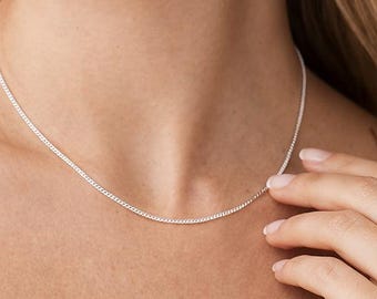 Sterling Silver 1.7mm Curb Chain Necklace – 16in to 30in