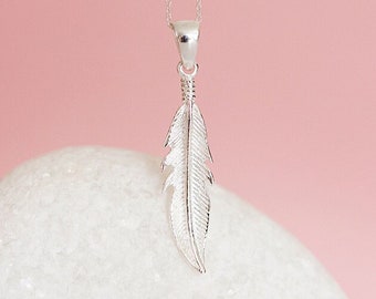 Sterling Silver 'When Feathers Appear' Necklace with Optional Personalisation