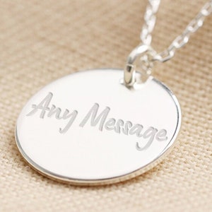 Personalised Sterling Silver Disc Necklace image 1