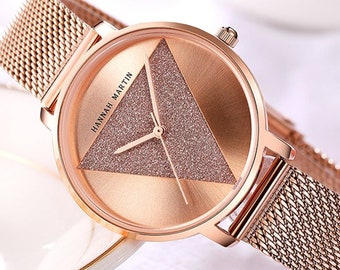 Personalised Rose Gold Tri Sparkle Watch