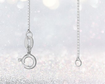 925 Sterling Silver Mirror Box Chain Necklace 925 Sterling Silver Mirror Box Chain Necklace