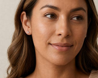 Small Crystal Star Stud Earrings In Sterling Silver