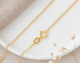 9ct Yellow Gold Light Belcher Chain Necklace – 16in to 22in