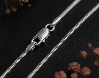 Mens Sterling Silver Light Snake Chain Necklace