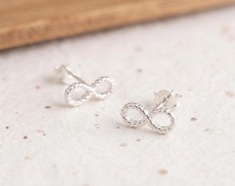 Infinity Stud Earrings in Sterling Silver