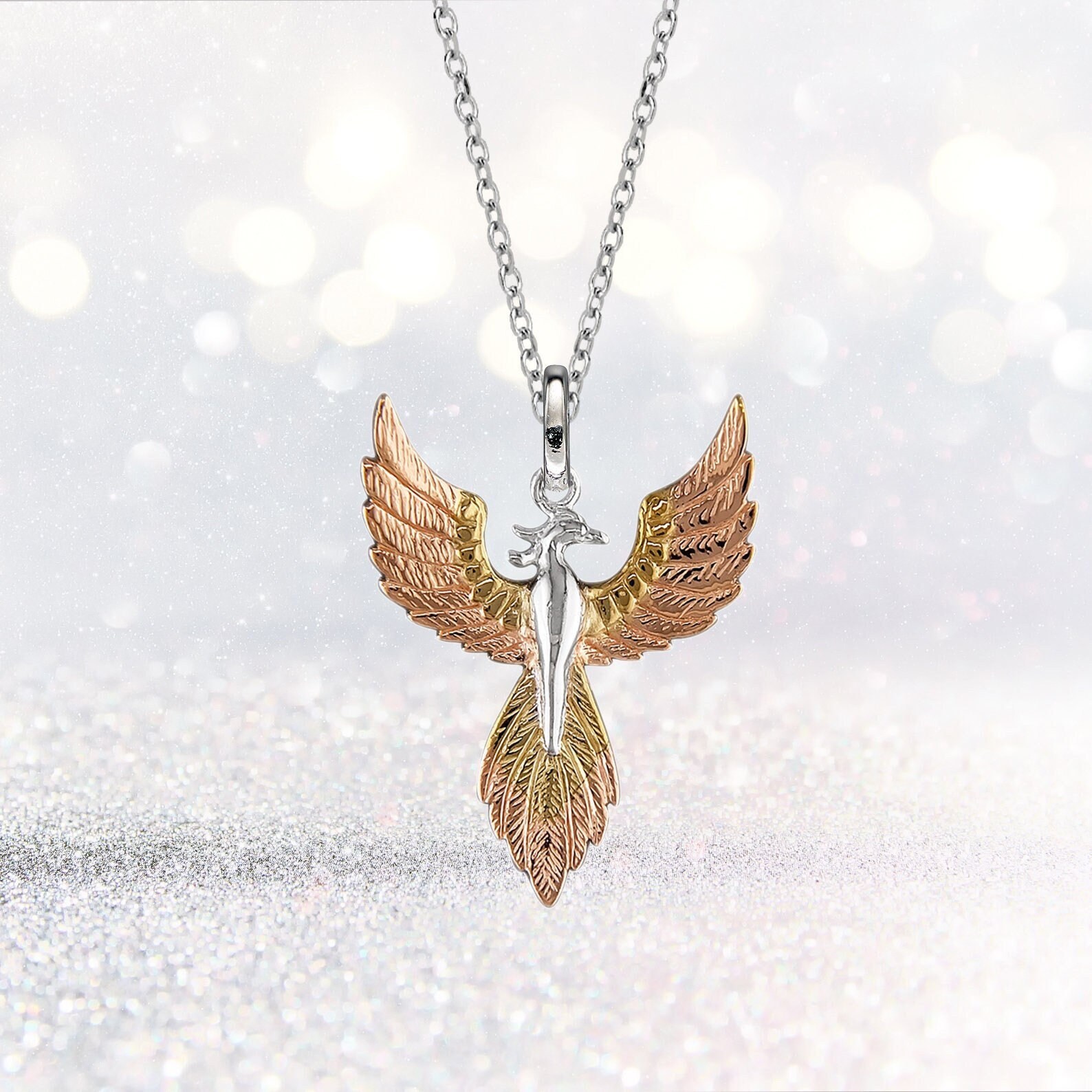Gold Phoenix Pendant Necklace - Etsy 