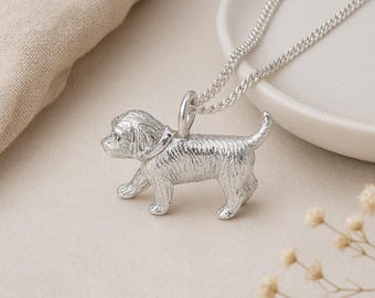Cockapoo Dog Pendant • Solid Sterling Silver Pet Necklace • Personalised Dog Breed Charm • Cockapoo Gift for Dog Lover