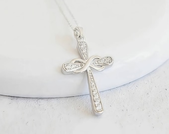 Collier croix infini en argent sterling