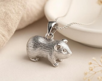 Guinea Pig Pendant • Personalised Sterling Silver Charm • Pet Lover Gift • Small Animal Jewellery • Cute Guinea Pig Necklace • Gift for Her