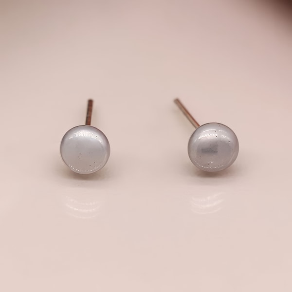 Sterling Silver Grey Freshwater Pearl Stud Earrings