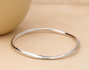Sterling Silver Soft Twist Hollow Slave Bangle