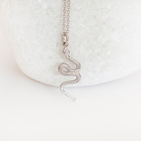 Snake Necklace in Sterling Silver Cute Fun and Quirky Snake