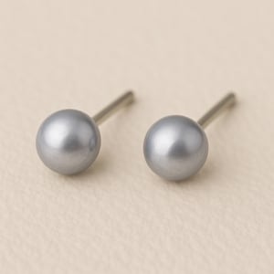 Sterling Silber Grau Süßwasser Perle Ohrstecker