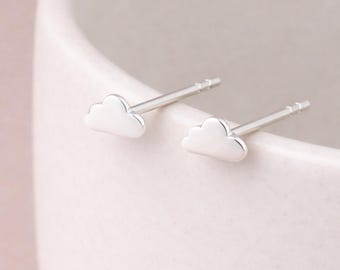 Sterling Silver Cloud Stud Earrings
