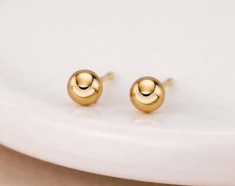 Solid 9ct Gold Ball Stud Earrings – 6mm