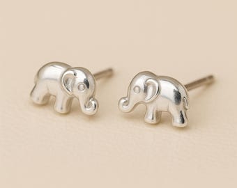 Sterling Silver Baby Elephant Stud Earrings