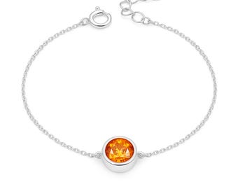 Adjustable Sterling Silver November Birthstone Bracelet