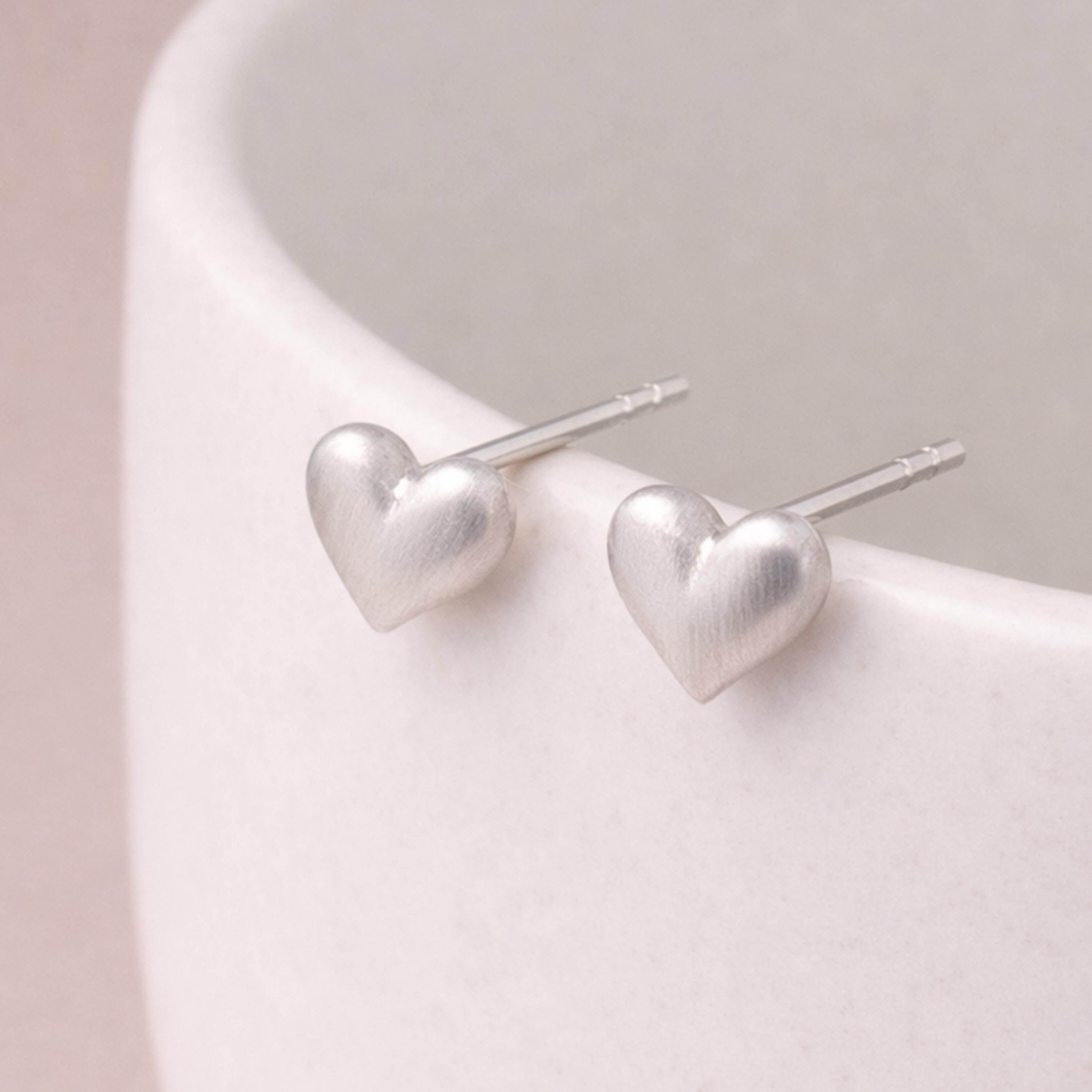Teleye Orecchini A Bottone In Argento 925 Con Cuore Di Diavolo E Zirconia - Gioiello Donna, Regalo Compleanno, San Valentino