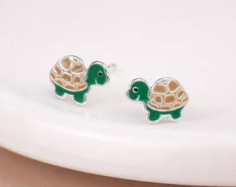 Sterling Silver Turtle Stud Earrings – 9mm