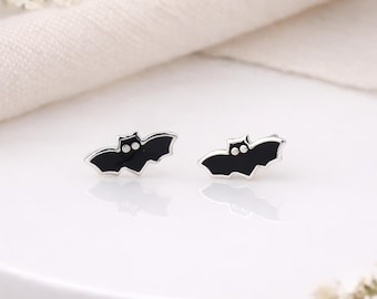 Sterling Silver Bat Stud Earrings – 8mm x 4mm