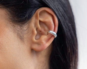 Small Rounded Sterling Silver Ear Cuff
