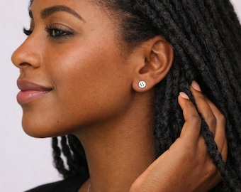 Sterling Silver Sewing Button Stud Earrings – 9mm