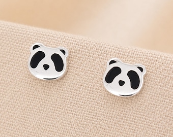 6mm Sterling Silver Panda Stud Earrings