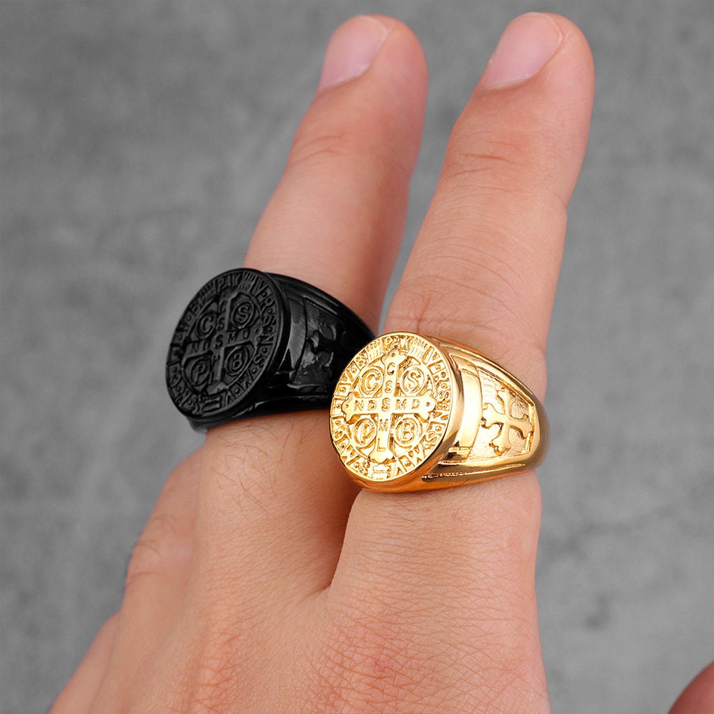 St benedict signet ring clearance
