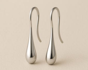 Molten Sterling Silver Drop Earrings