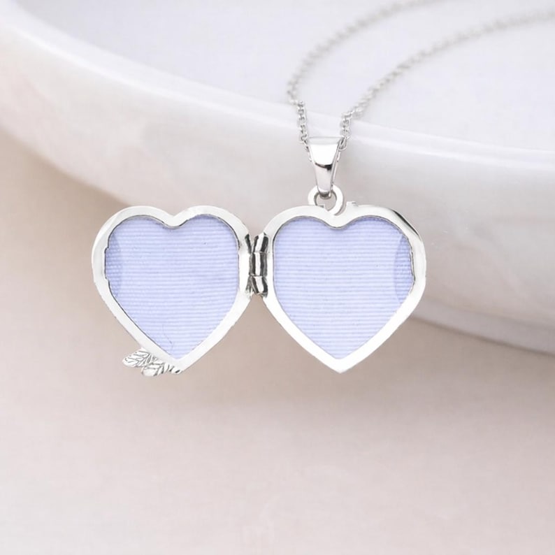 Personalised Sterling Silver Angel Wing Heart Locket With Photos image 2