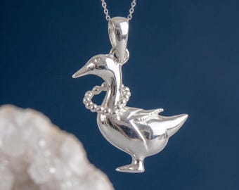 Personalised Mother Goose Necklace in Sterling Silver