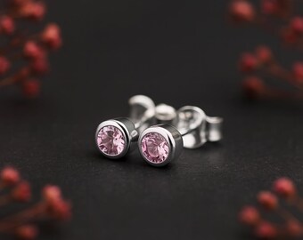 Sterling Silver June Alexandrite Birthstone Stud Earrings
