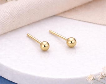 Solid 9ct Gold Micro Ball Stud Earrings – 4mm