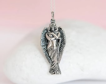 Personalised Sterling Silver Guardian Angel Necklace