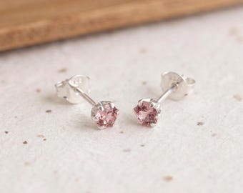 Personalised Tiny Alexandrite Stud Earrings in Sterling Silver