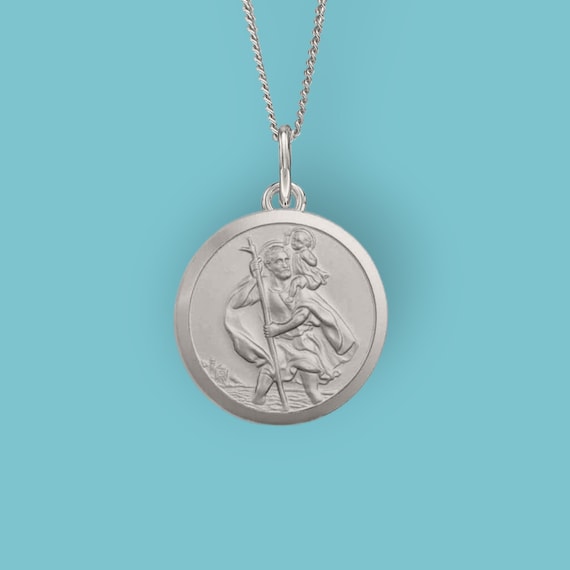 Mens St Christopher Necklace - 9ct Gold, 15mm