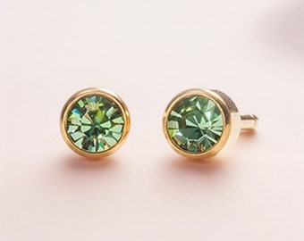 18ct Gold Plated August Birthstone Stud Earrings