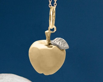 18ct Gold Plated Apple For The Teacher Necklace