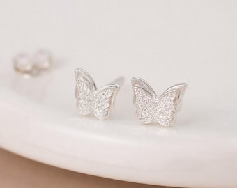 Sterling Silver Butterfly Stud Earrings – 7mm