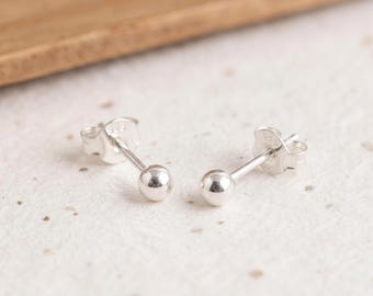 Personalised Micro Ball Stud Earrings in Sterling Silver