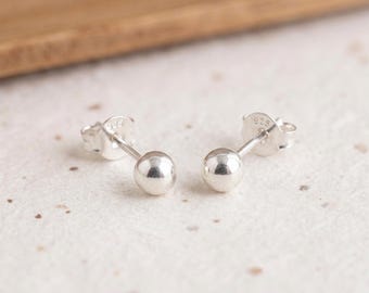 Personalised 4mm Ball Stud Earrings in Sterling Silver