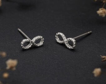 Sterling Silver Infinity Stud Earrings