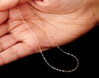 Solid 9ct Yellow Gold Light Trace Chain Necklace - 1.2mm