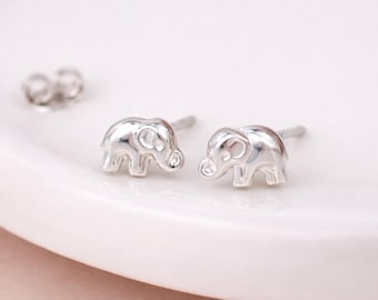 Sterling Silver Lucky Elephant Stud Earrings – 8mm