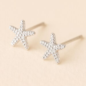 Tiny Sterling Silver Starfish Stud Earrings